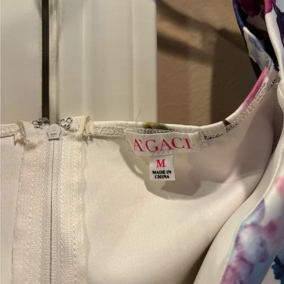 A'gaci Blue and Purple Sheath Midi Dress Cowl Neck Sleeveless - Picture 2 of 3